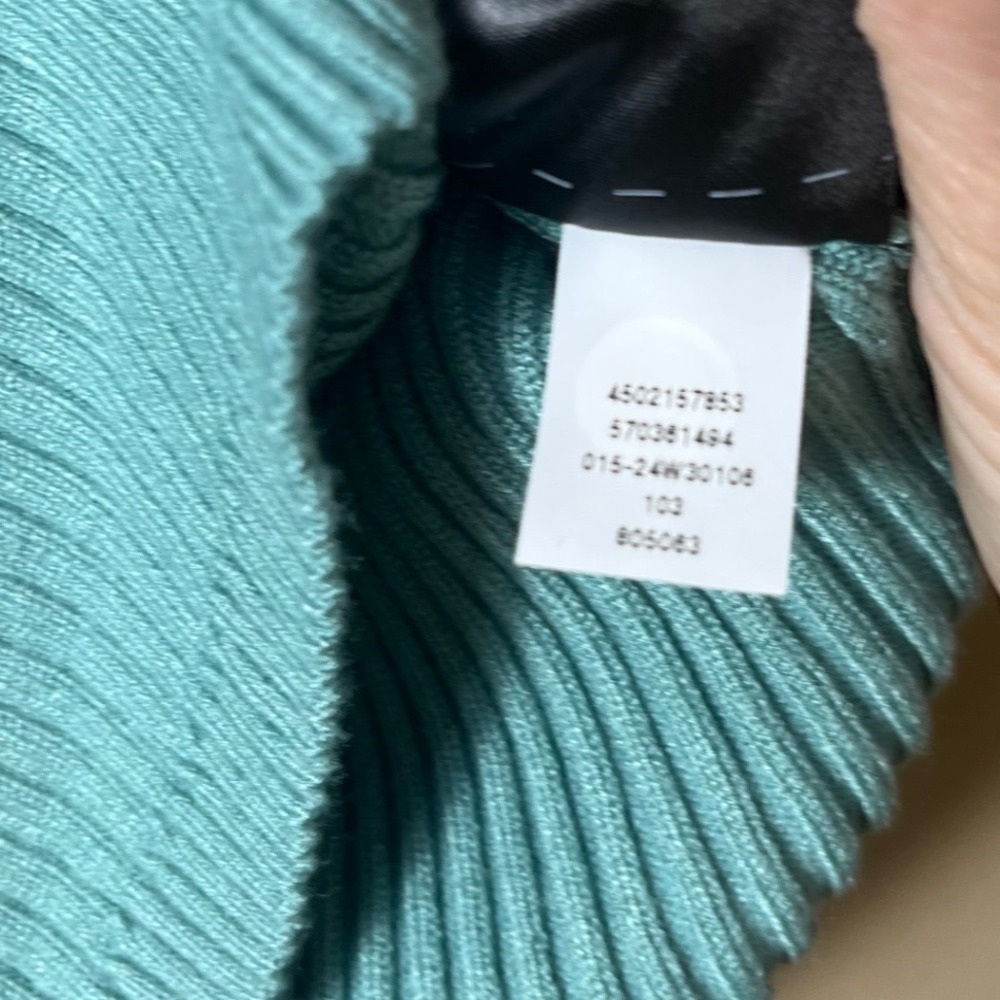 White House Black Market Teal Ribbed Knit Polo Top Size S Preppy Chic Workwear - Picture 6 of 10